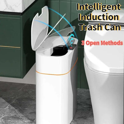 White Smart Trash Can for Living Room Kitchen