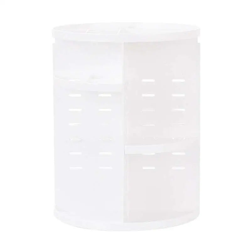 White Three Tier Rotating Makeup Organizer