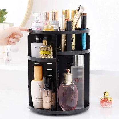 White Three Tier Rotating Makeup Organizer