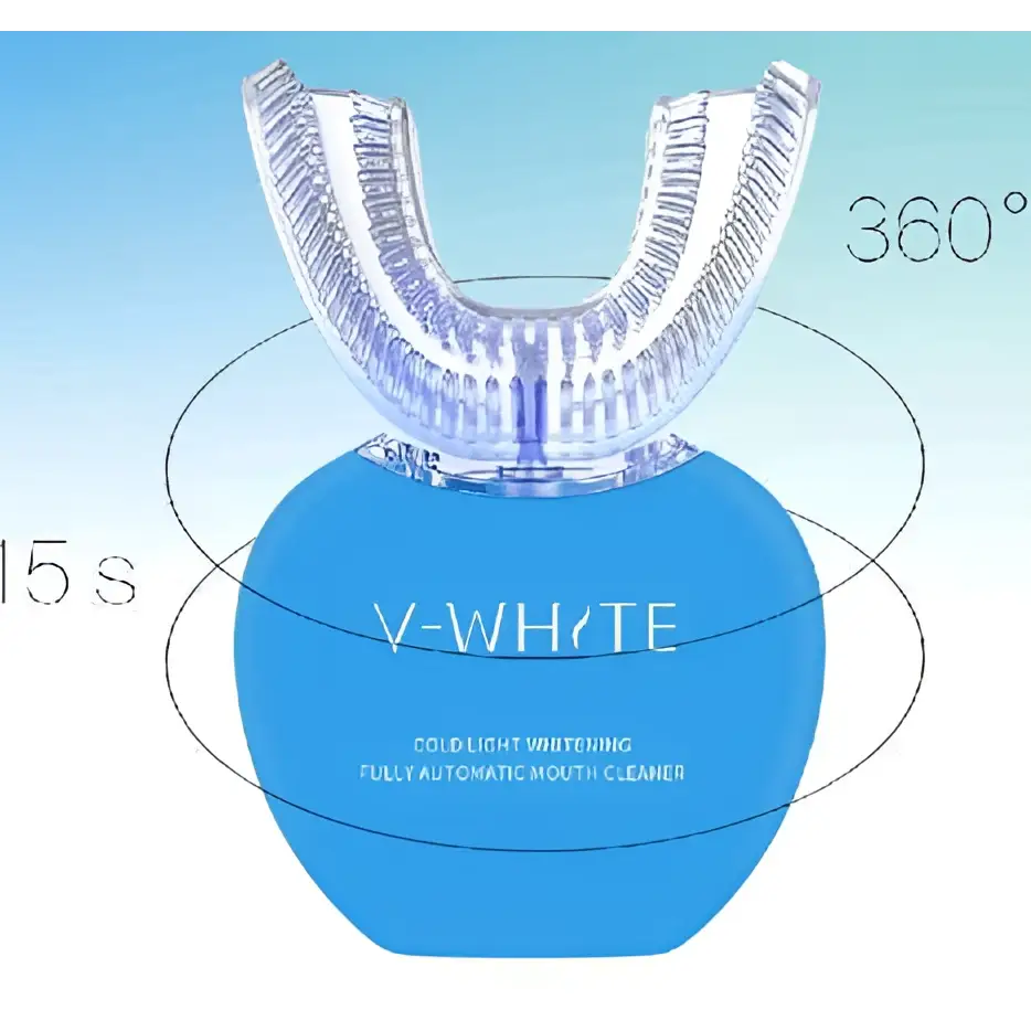 White Ultrasonic Electric Toothbrush Automatic Tooth Cleaner