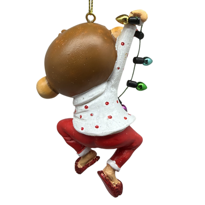 Festive Jungle Monkey Pajama Ornament
