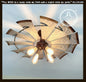 Farmhouse Windmill STATIONARY Ceiling Light | 30" Flush Mount