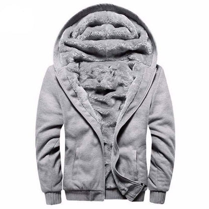 Winter Men's Hooded Long Sleeve Zipper Jacket