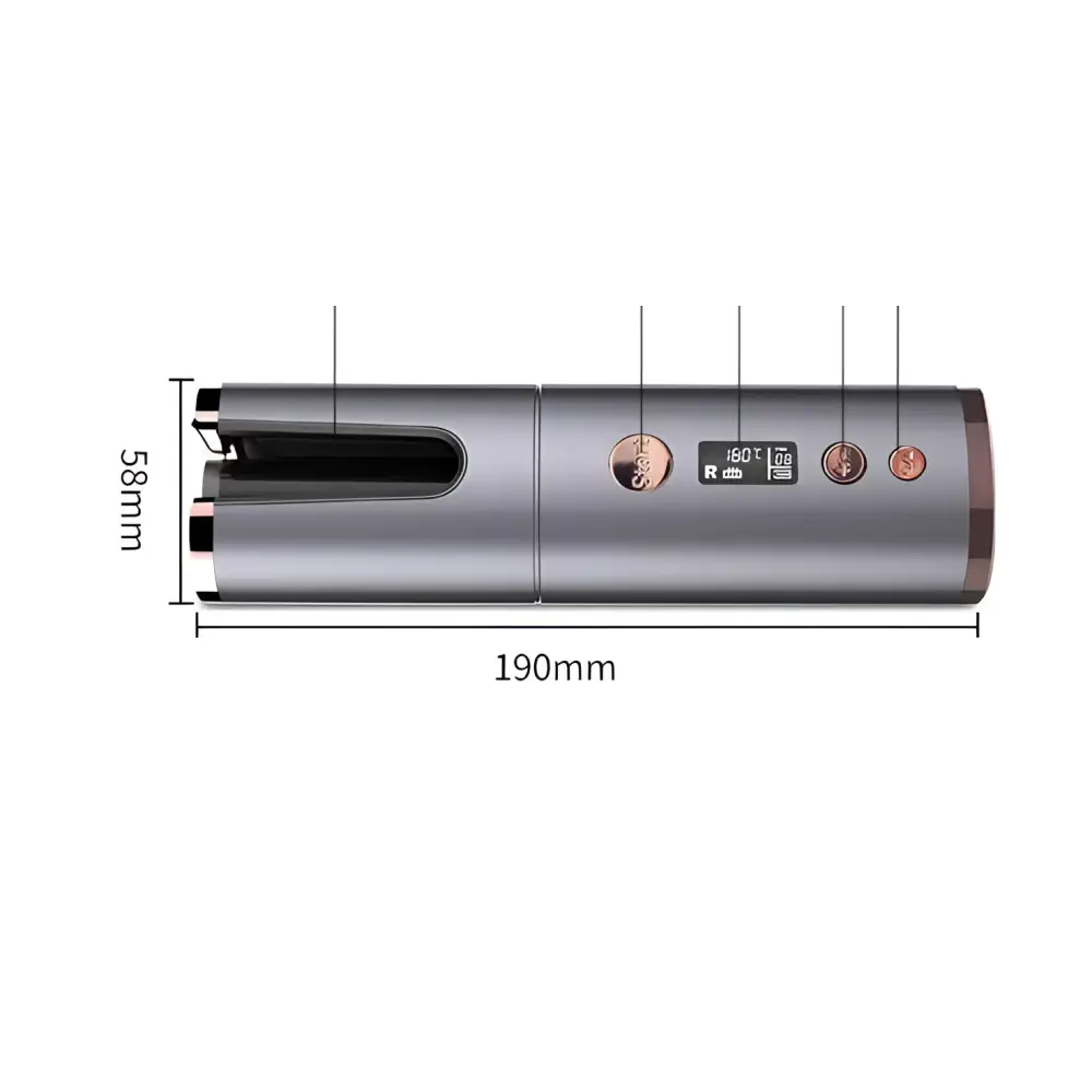 Wireless Rechargeable Curling Iron with Digital Display