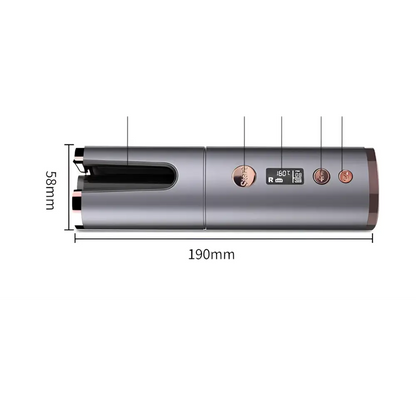 Wireless Rechargeable Curling Iron with Digital Display