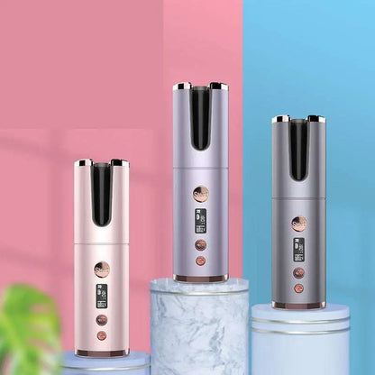 Wireless Rechargeable Curling Iron with Digital Display
