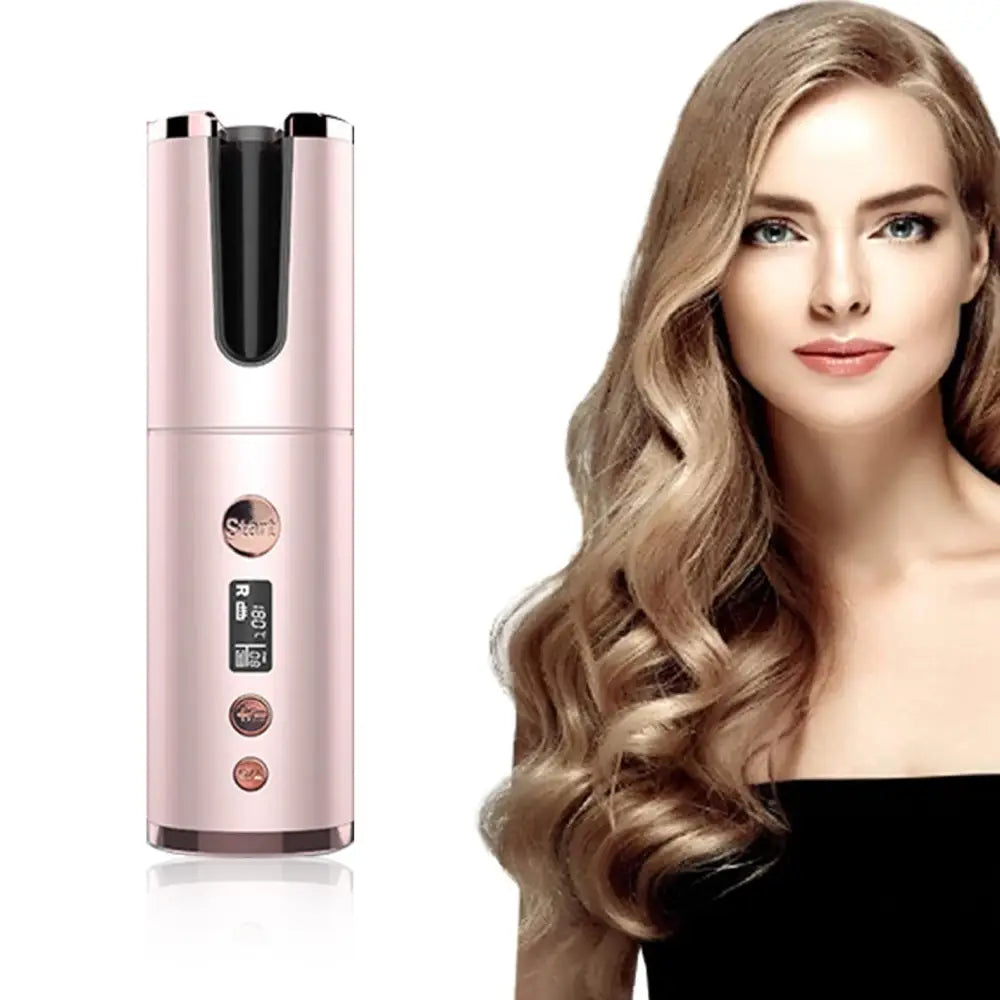 Wireless Rechargeable Curling Iron with Digital Display