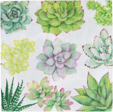 Succulents Paper Luncheon Napkins - Lunch Napkin