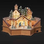 Wooden Nativity Scene with LED Lighting