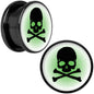 Green Black Skull Black Anodized Screw Fit Plug Set 18mm