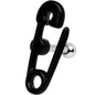 16G 1/4 Black PVD Open Safety Pin Tragus Cartilage Earring