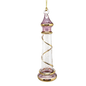 Glass Lighthouse Ornament With Gold Accent - Pink