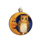 Owl In Moon Glass Ornament
