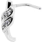 18G Clear CZ Swish Faux Hoop L Shaped Nose Ring