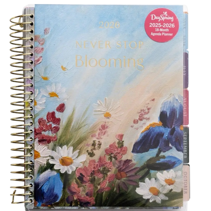 2026 18 Month Agenda Planner Never Stop Blooming