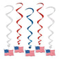 American Flag Whirls Hanging Decorations