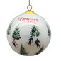 Hand Painted Glass Globe Ornament - Skiing The Glades, Vermont