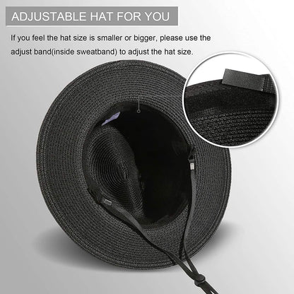 Women Wide Brim Straw Panama Roll up Hat