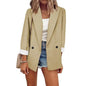Women's Basic Double Breasted Solid Colored Blazer