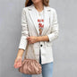 Women's Blazer Warm Breathable Outdoor Office Street Pocket Single Breasted Turndown