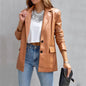 Women's Blazer Warm Breathable Outdoor Office Street Pocket Single Breasted Turndown