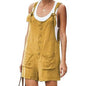 Women's Casual Summer Cotton Linen Rompers Overalls Jumpsuit Shorts