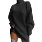 Women's Dress Sweater Dress Knitted Long Sleeve Loose Sweater Cardigans Turtleneck