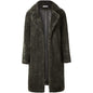 Women's Fuzzy Fleece Lapel Open Front Long Cardigan Coat