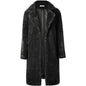 Women's Fuzzy Fleece Lapel Open Front Long Cardigan Coat