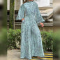 Women's Jumpsuit Pocket Print Floral Stand Collar Streetwear