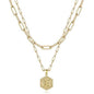Women's Layered Initial Necklace Letter Pendant