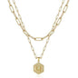 Women's Layered Initial Necklace Letter Pendant