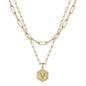 Women's Layered Initial Necklace Letter Pendant