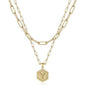 Women's Layered Initial Necklace Letter Pendant