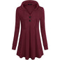 Women's Long Sleeve Hooded Tunic Tops