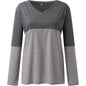 Women's Long Sleeve V Neck Loose Basic Shirt