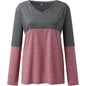 Women's Long Sleeve V Neck Loose Basic Shirt