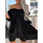 Women's Off Shoulder Casual Puff Sleeve Dress