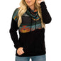 Women's Quarter Zip Color Block Pullover Sweatshirt