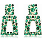 Women's Rhinestone Rectangle Drop Earrings