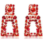 Women's Rhinestone Rectangle Drop Earrings