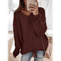 Women's Ribbed Knit Long Sleeve Lightweight Tunic Top
