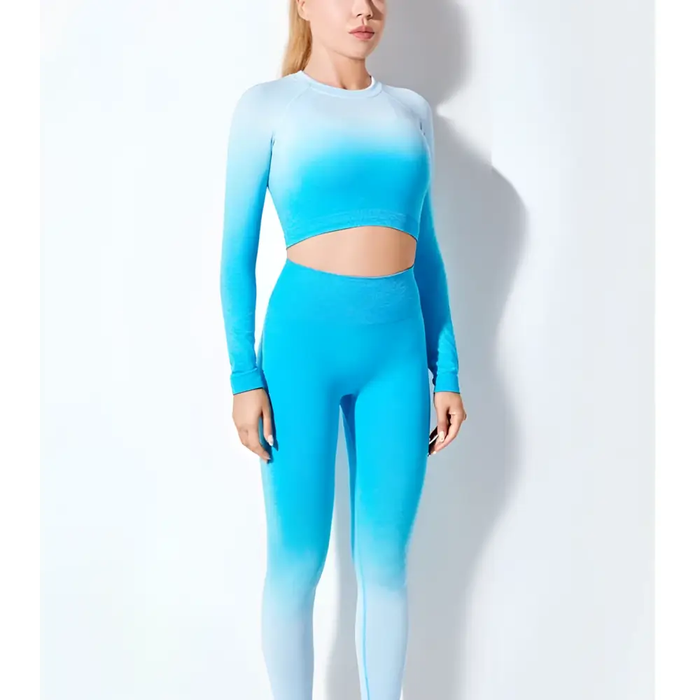 Women’s Seamless Gradient Long Sleeve Yoga Set