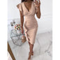 Women's Sheath V-Neck Knee Length Dress