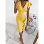Women's Sheath V-Neck Knee Length Dress