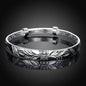 Women's Silver Plated Floral Ingrain Design Bangle