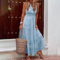 Women's Sleeveless Solid Color Lace Panel Dress