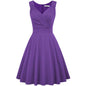 Women's Sleeveless Wrap V-Neck A-line Bridesmaid Cocktail Party Dress