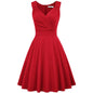 Women's Sleeveless Wrap V-Neck A-line Bridesmaid Cocktail Party Dress