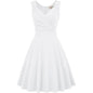 Women's Sleeveless Wrap V-Neck A-line Bridesmaid Cocktail Party Dress